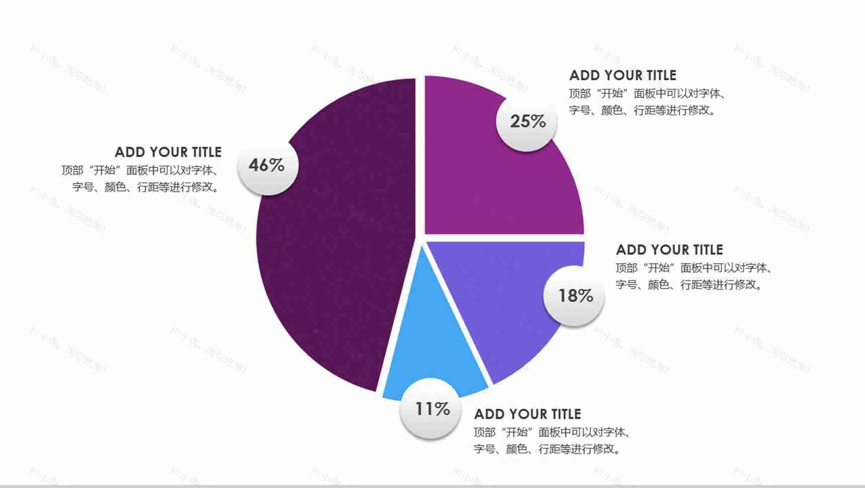 百分比分析说明PPT饼图模板-1