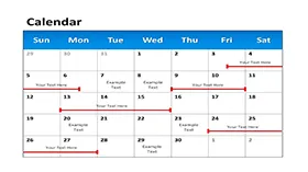 工作安排日历PPT模板素材