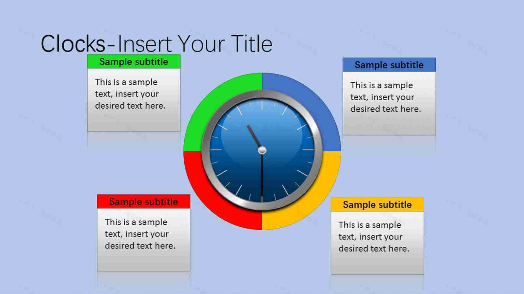 时钟圆盘立体饼状PPT图表素材-1