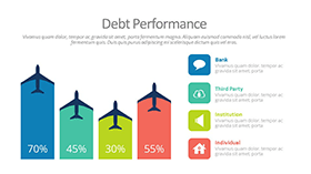 创意飞机柱状图PPT模板素材