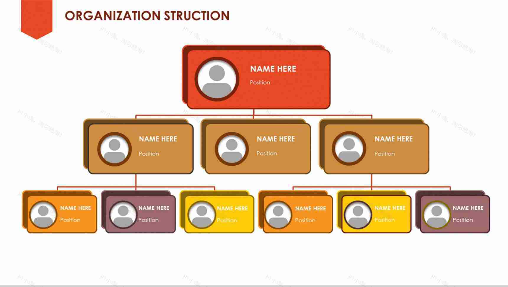 经典商务简约组织结构PPT图表模板-2