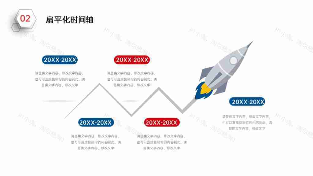 简洁企业发展时间轴企业文化PPT图表模板-40