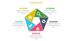 创意五角星五项并列PPT图形