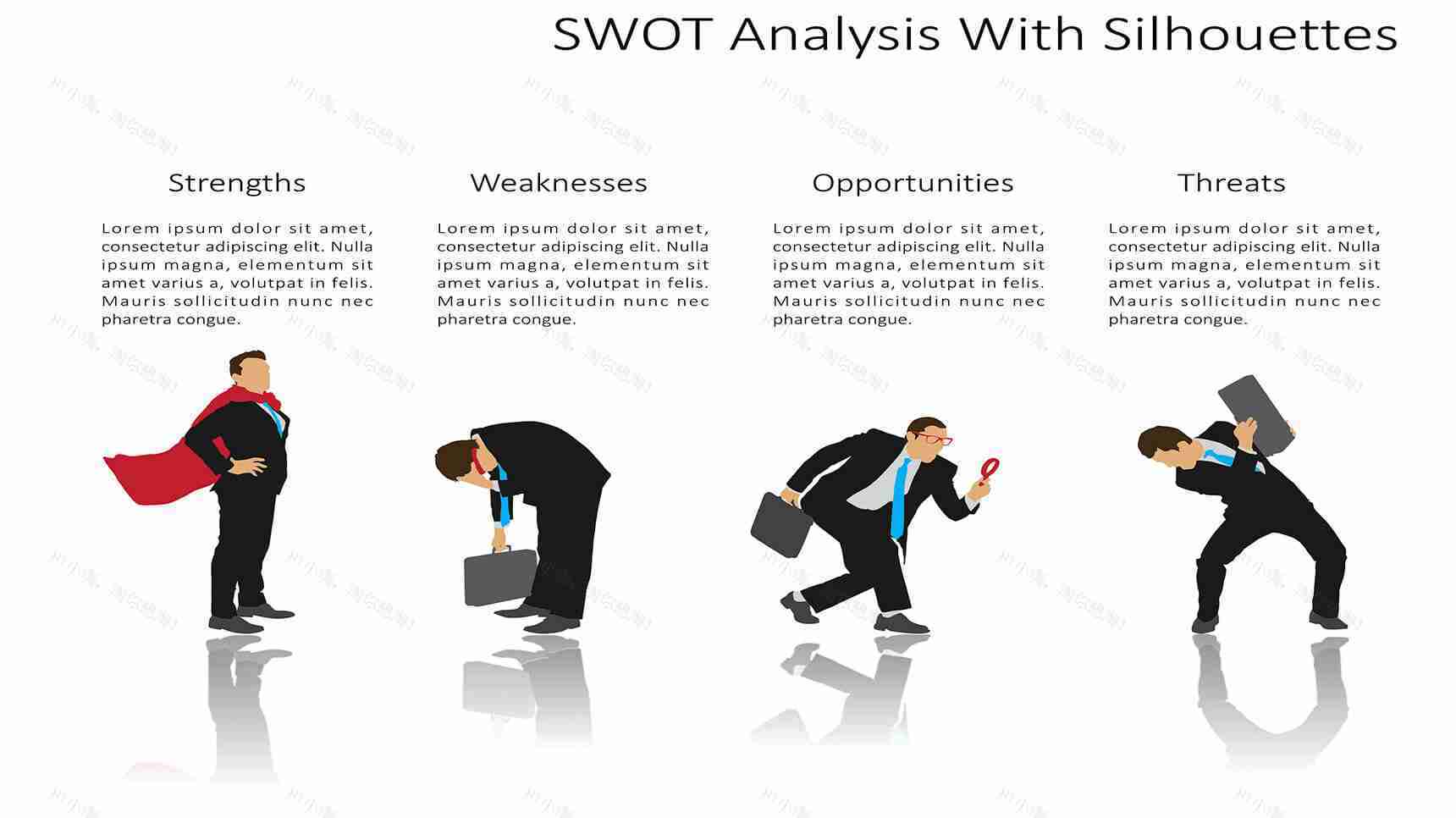 形象化剪影SWOT分析PPT模板PPT模板-3