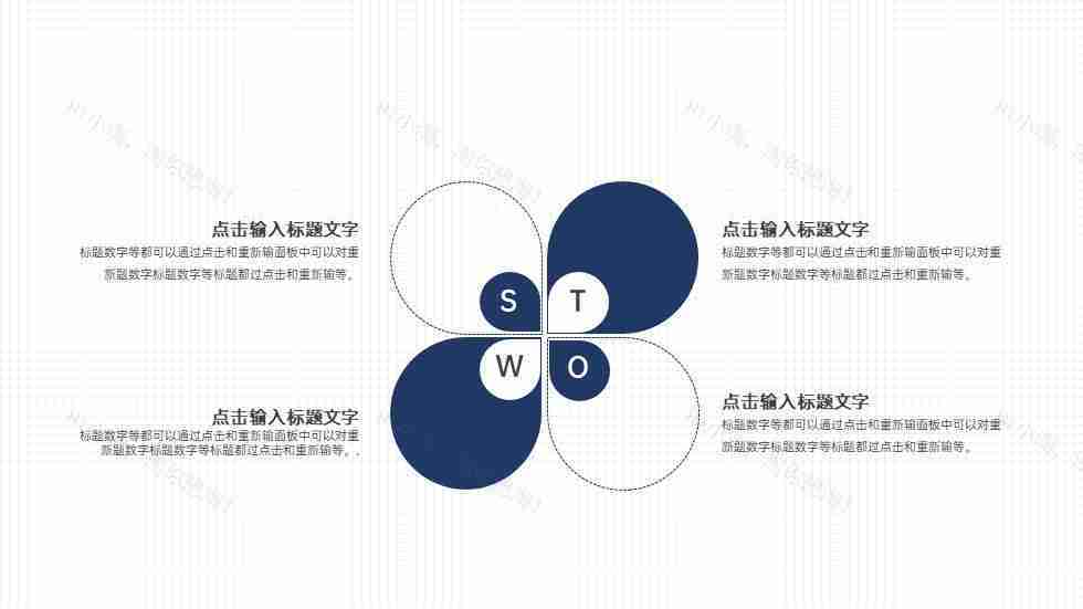 简约风SWOT分析图优势劣势机会威胁PPT图表模板-17
