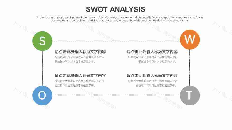 商务优质企业SWOT分析图PPT图表模板-5