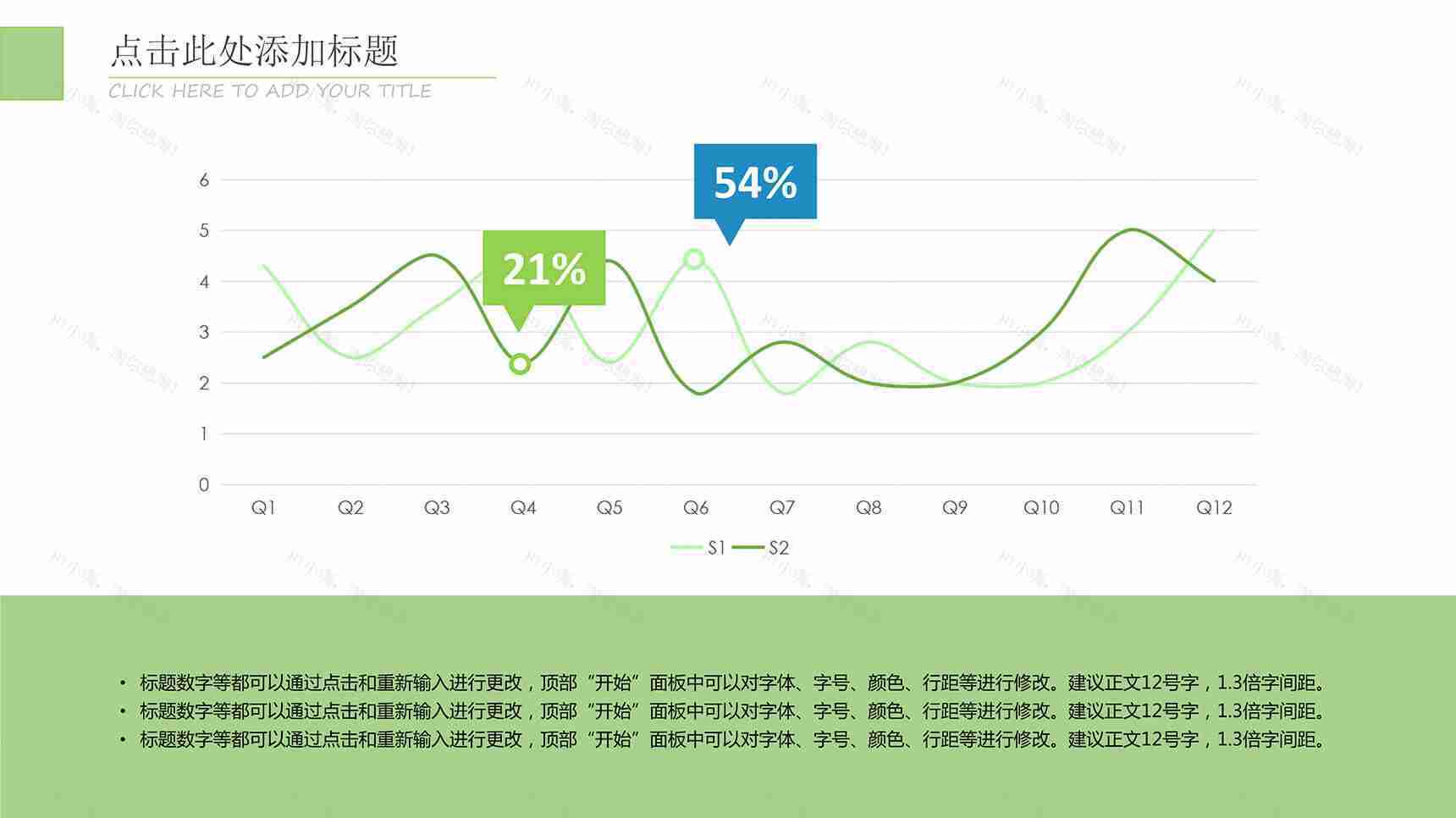 清新简约数据图表折线图-1