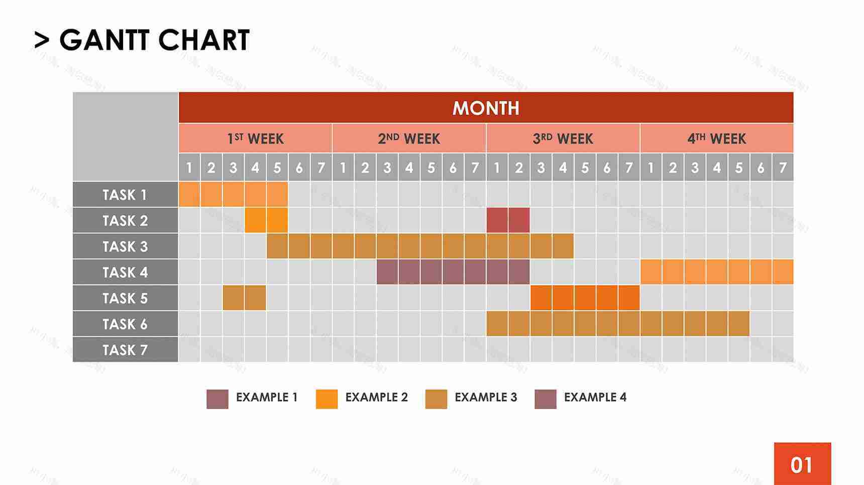 稳重色彩甘特图商业图表-3