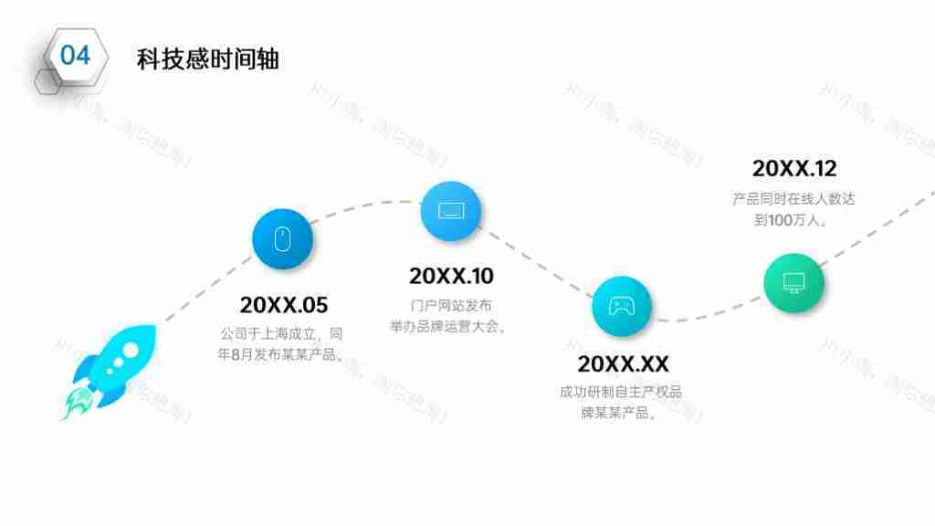 简洁企业发展时间轴企业文化PPT图表模板-76