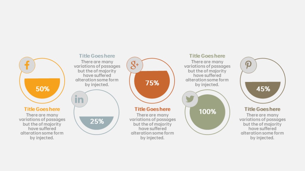 圆形水滴状时间轴PPT图表