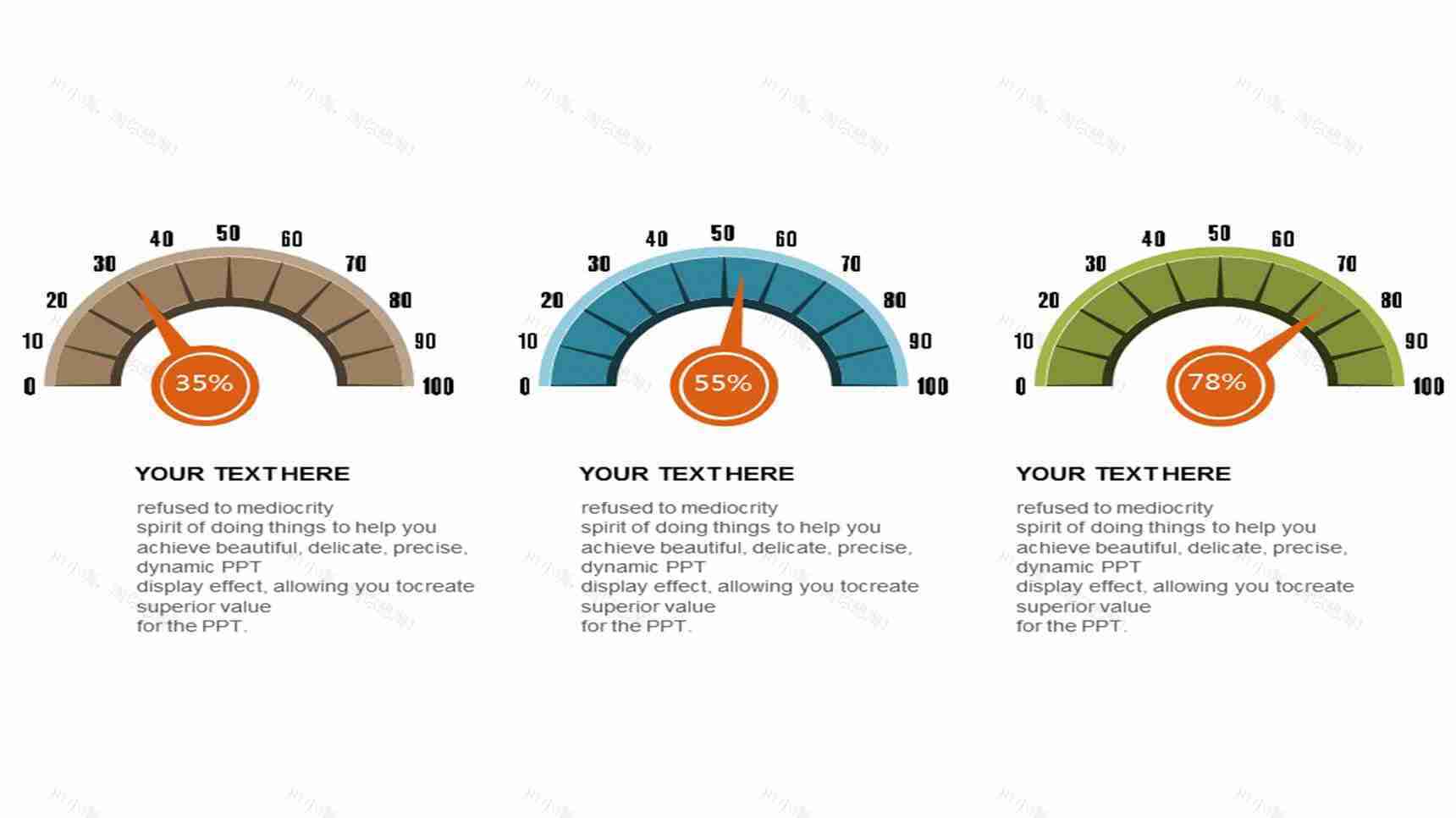 仪表盘效果比例图PPT图表-1
