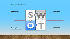 精致蓝色SWOT分析简约图表PPT模板