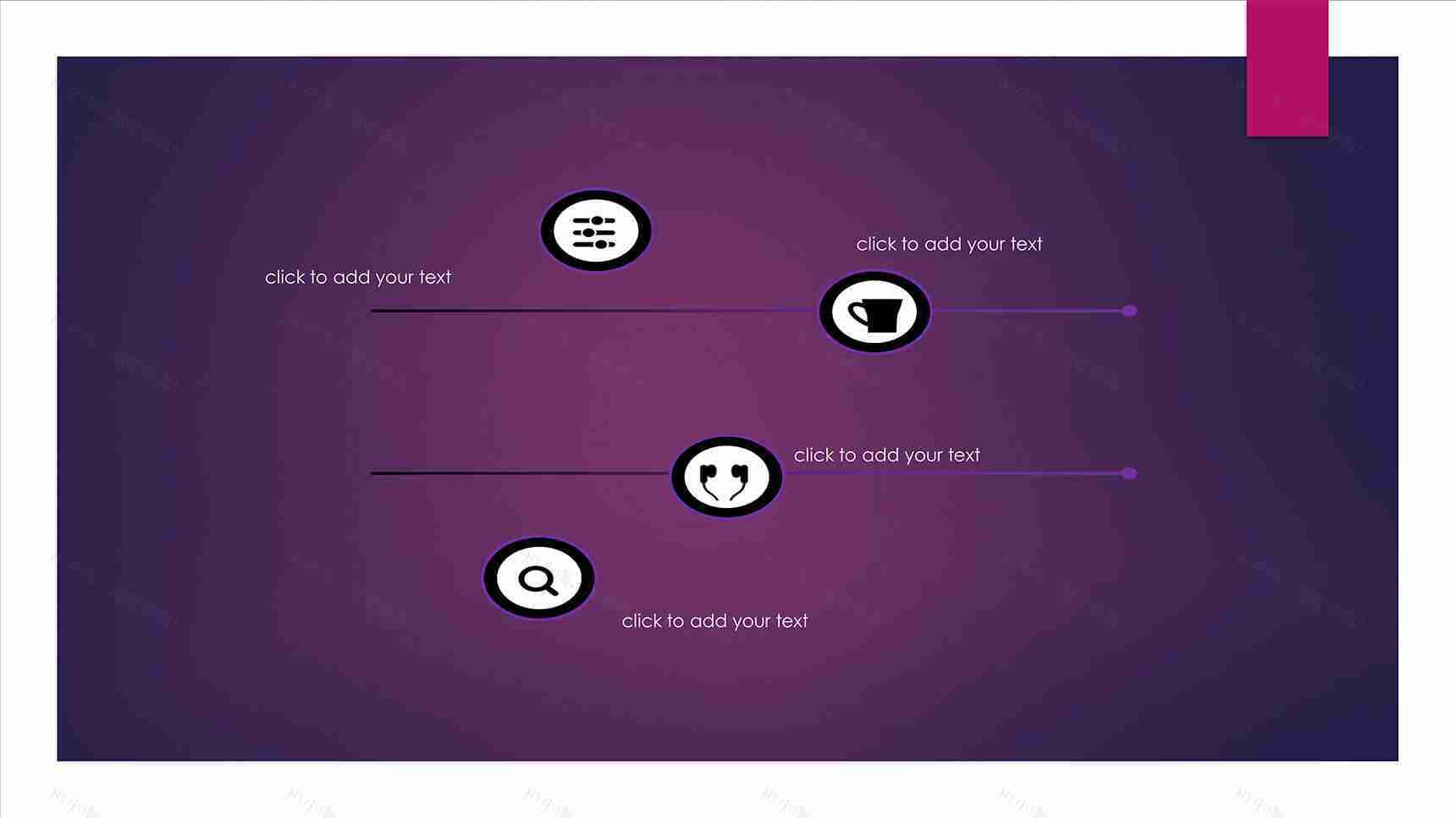 紫色说明实用流程图PPT图表-1