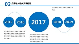 年份文字说明时间轴PPT图表