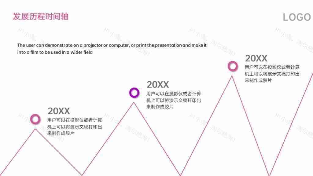 时尚紫色企业发展历程时间轴PPT图表模板-9