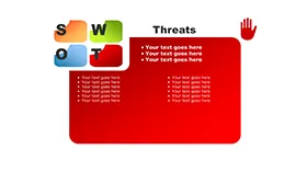 红色高端商务SWOT分析图表PPT模板