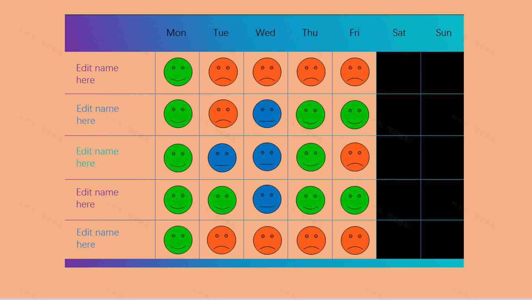卡通实用简洁表格PPT模板-1