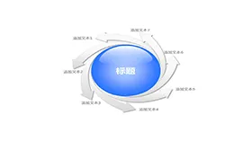 旋转箭头扩散关系PPT模板