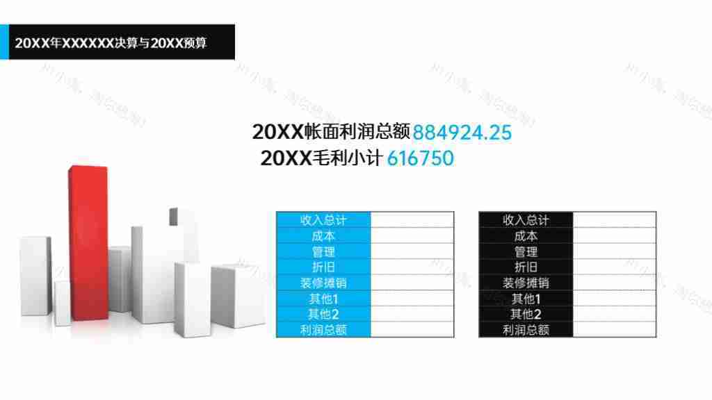时尚简约饼图企业年度预算数据分析PPT图表模板-8
