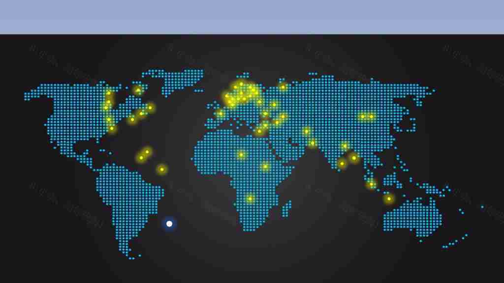 荧光创意世界地图PPT图表模板-1
