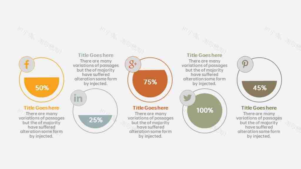 圆形水滴状时间轴PPT图表-1