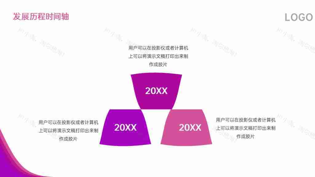 时尚紫色企业发展历程时间轴PPT图表模板-23