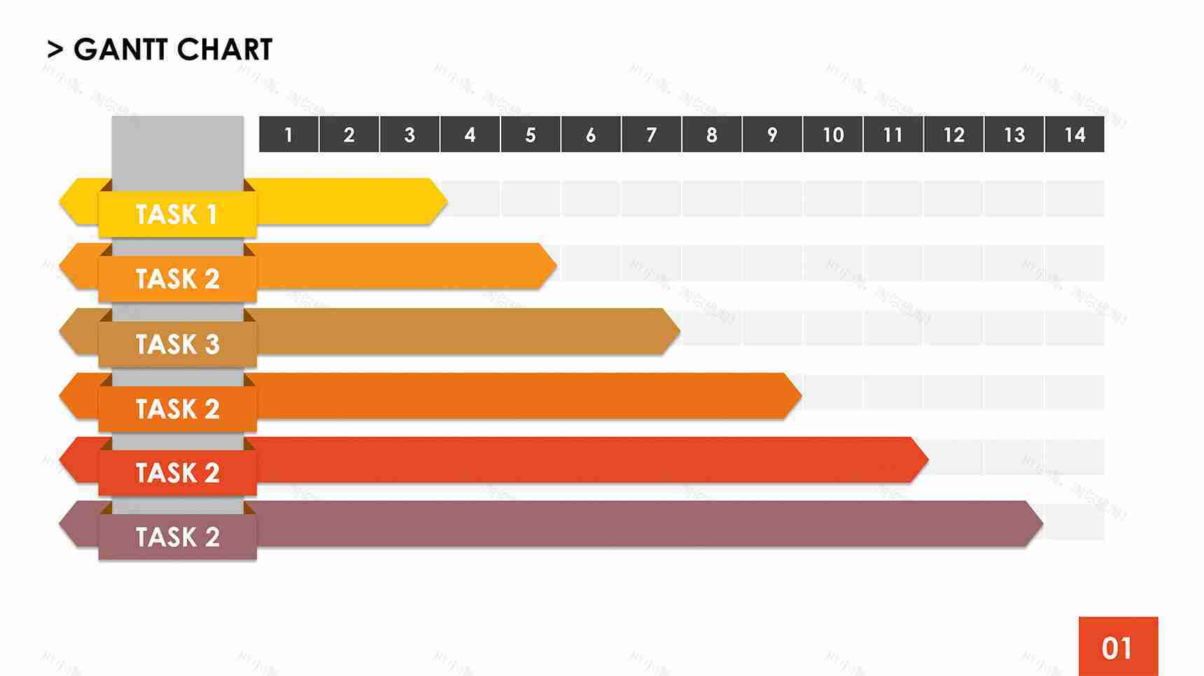 标签样式PPT甘特图模板素材-1