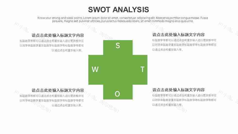 商务优质企业SWOT分析图PPT图表模板-9