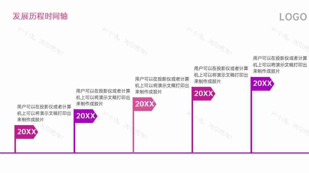 时尚紫色企业发展历程时间轴PPT图表模板-10