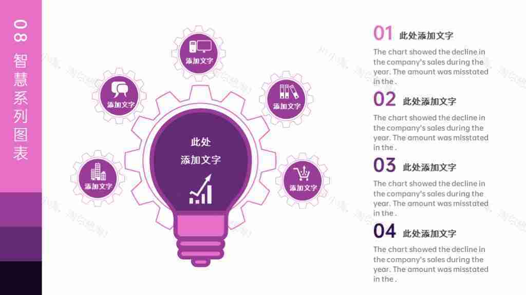 渐变紫时尚智慧系列图表合集数据展示PPT图表模板-9