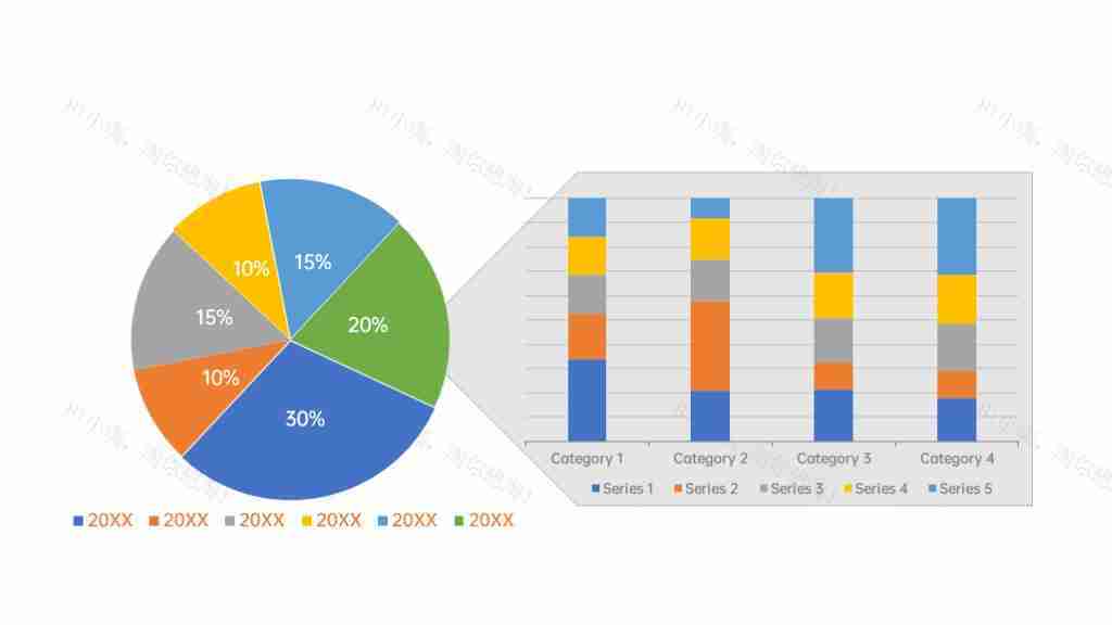 年度数据对比饼状图PPT模板-1