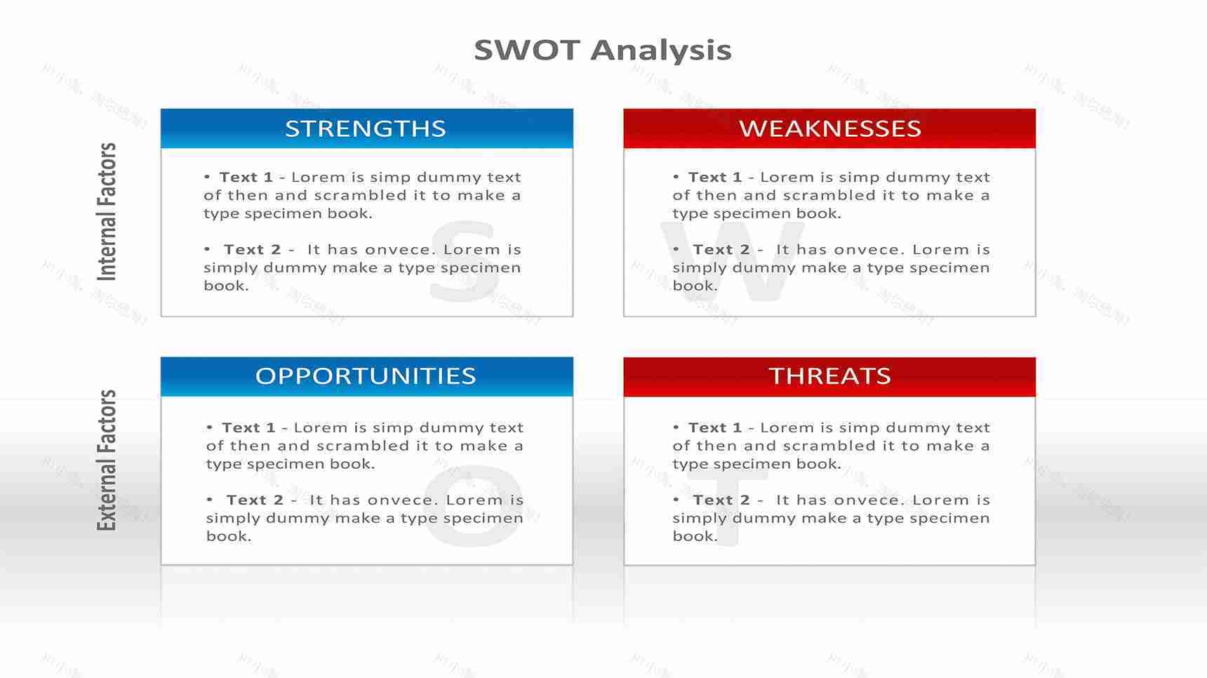 简约SWOT分析说明文本框PPT素材-1