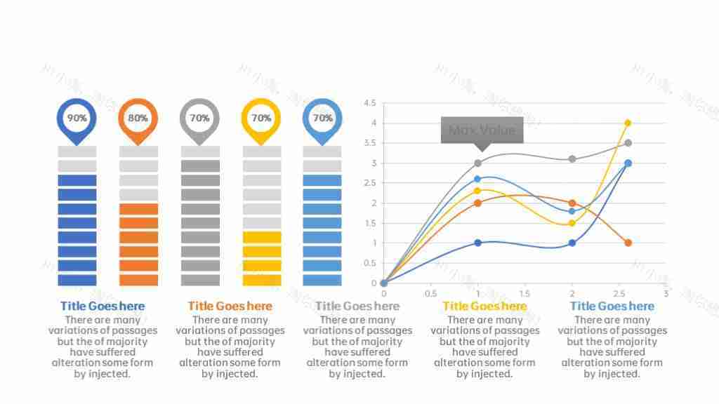 折线图数据走势图PPT图表-1