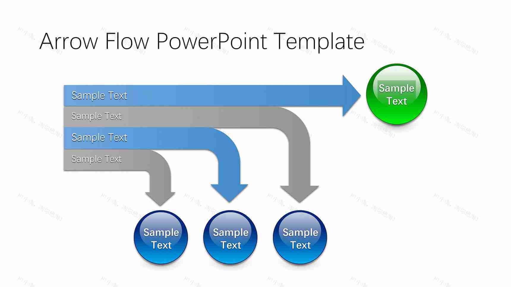 微立体简约商务流程图PPT模板素材-1