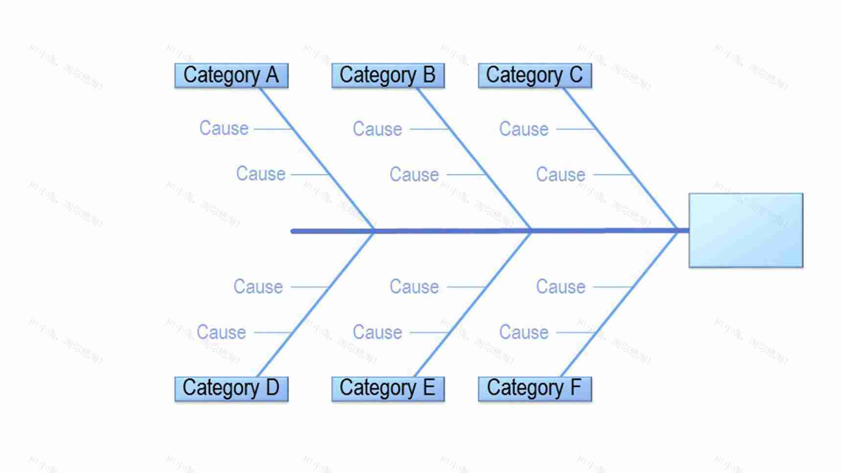 简洁的鱼骨图PPT模板素材-1