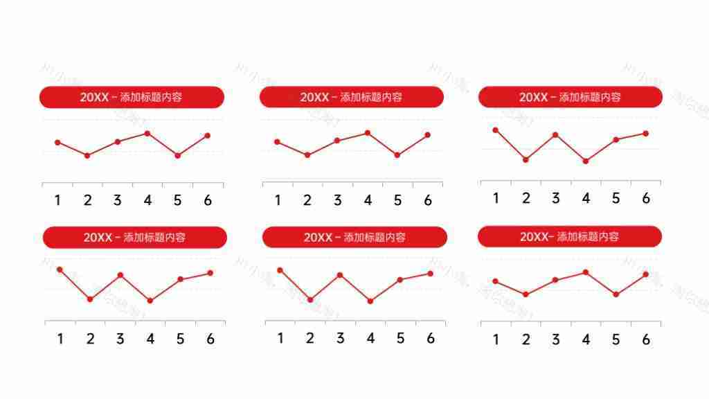 红色可编辑数据分析图表合集PPT图表模板-30