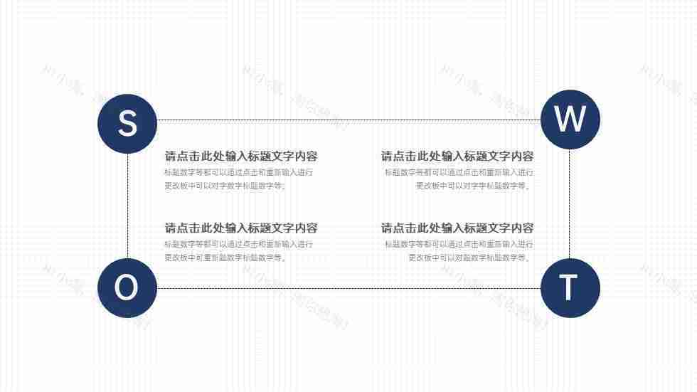 简约风SWOT分析图优势劣势机会威胁PPT图表模板-4