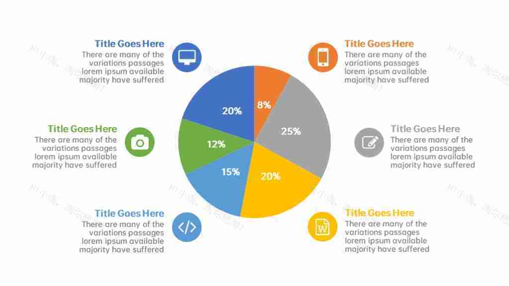 圆形数据分析饼状图PPT模板-1