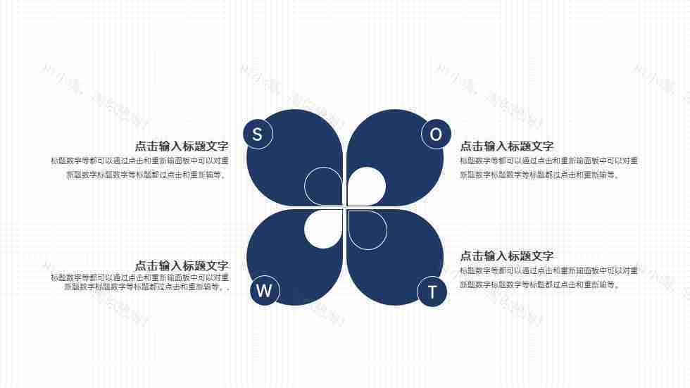 简约风SWOT分析图优势劣势机会威胁PPT图表模板-18