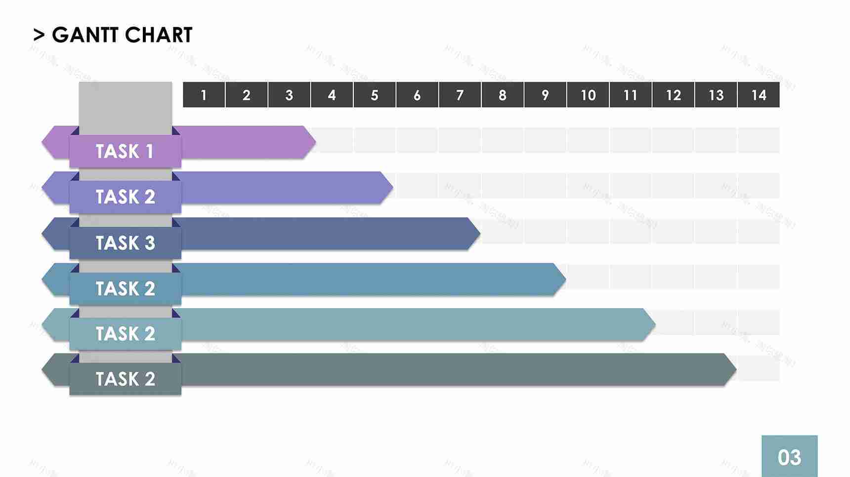 标签样式PPT甘特图模板素材-3