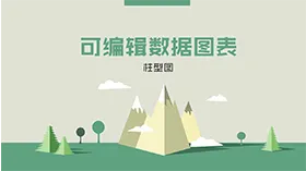 绿色精美实用可编辑数据图表柱形图