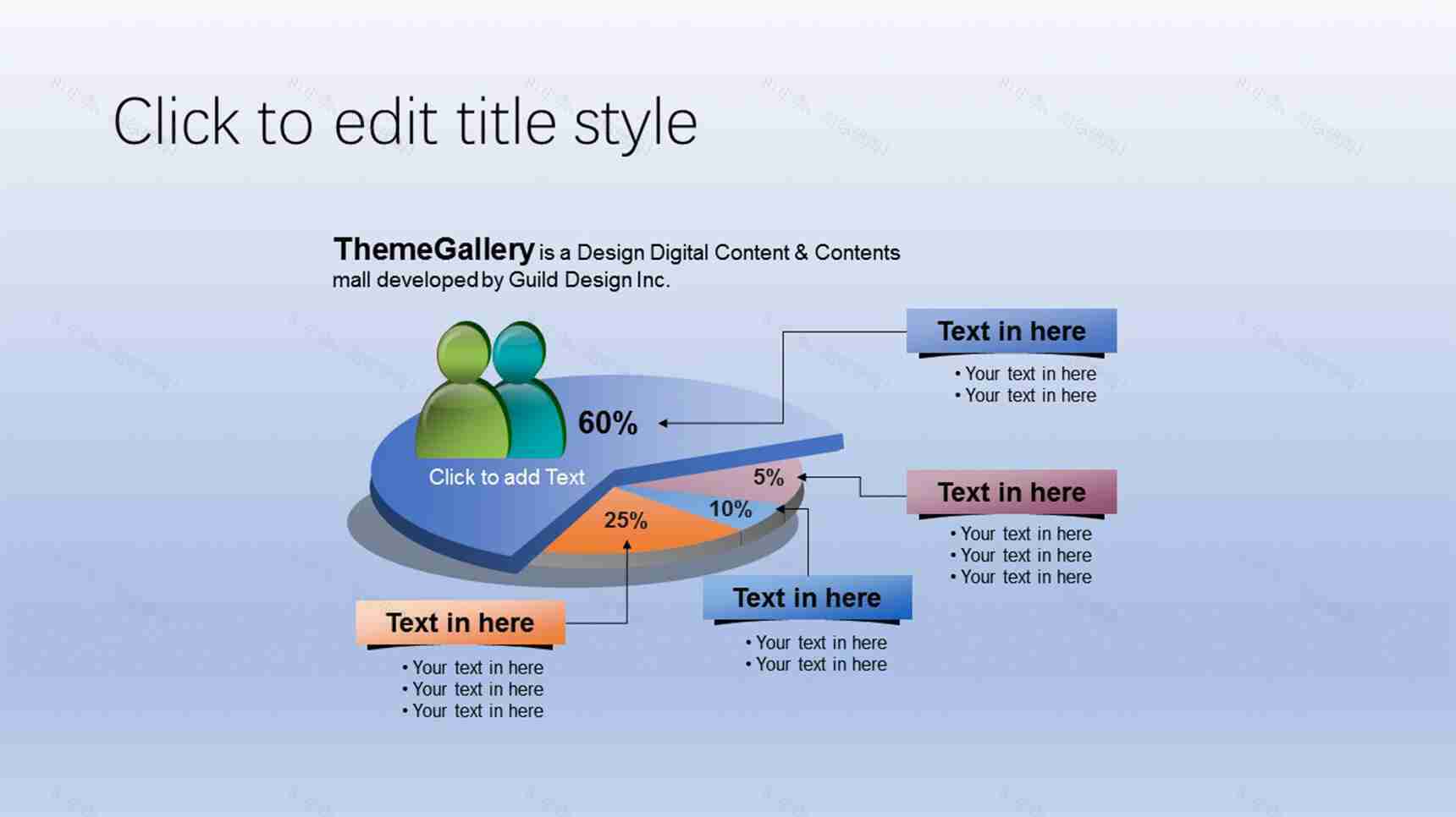 蓝色简约百分比饼状分析PPT图表-1