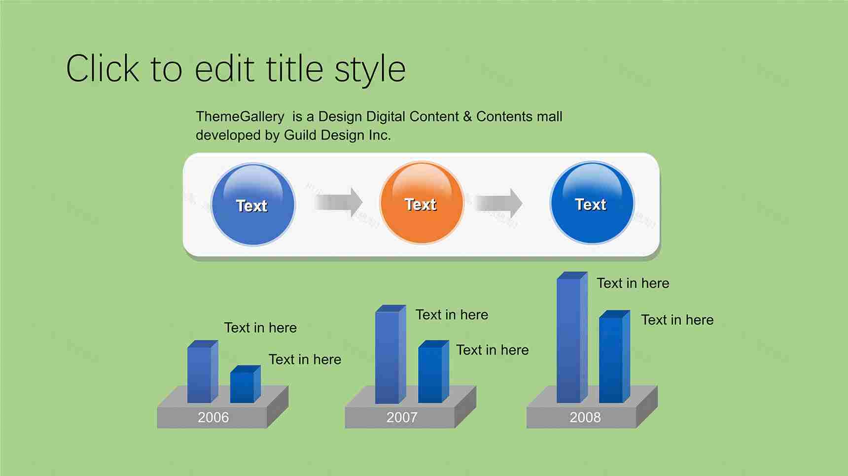 大气欧美商务对比柱形图PPT图表-1
