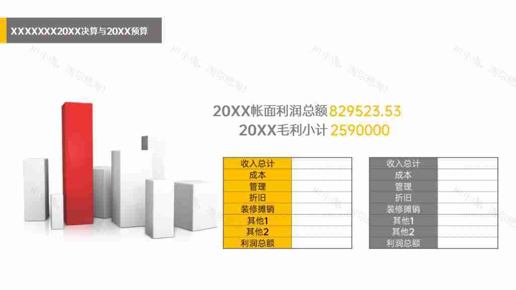 时尚简约饼图企业年度预算数据分析PPT图表模板-4