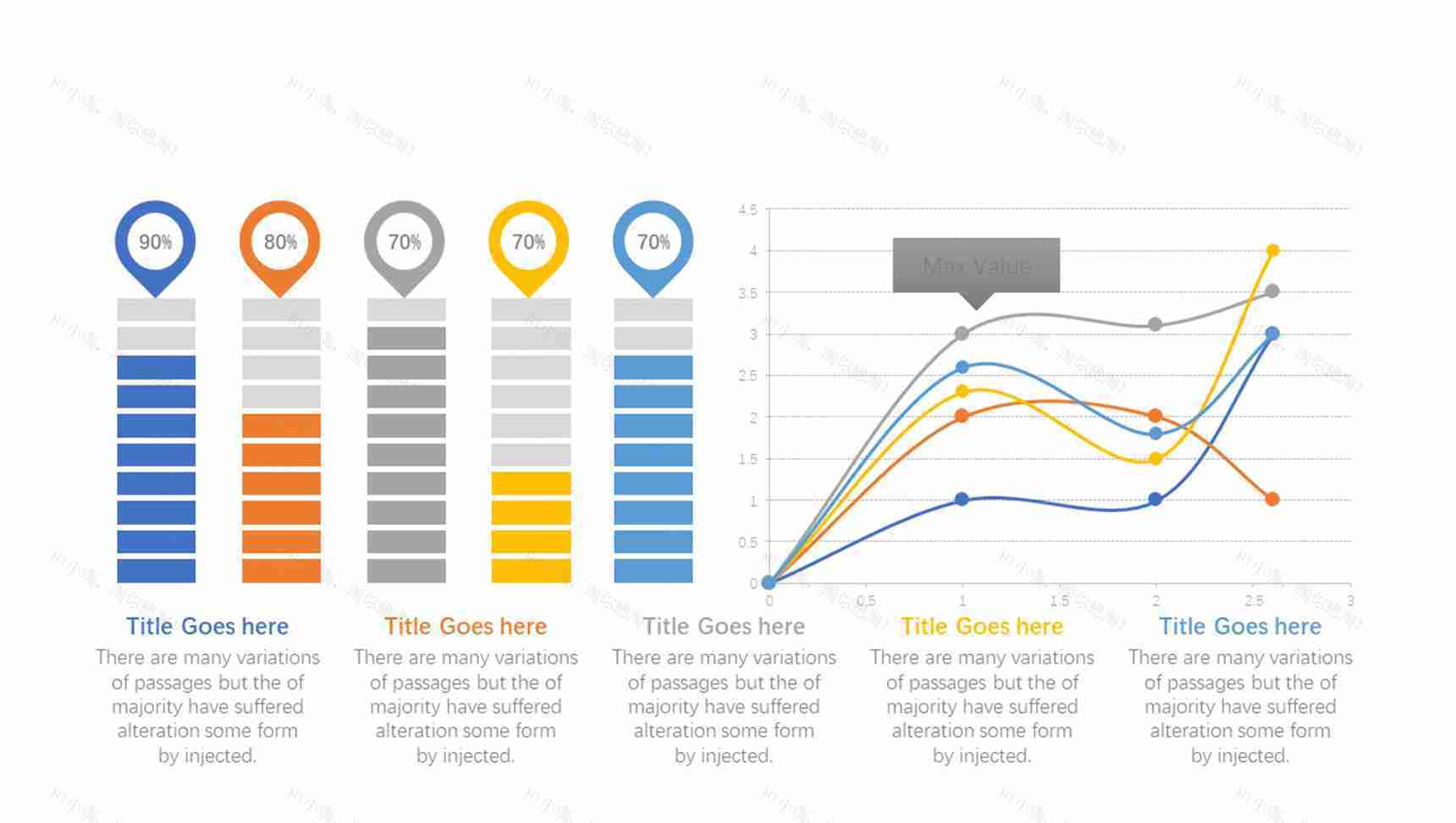 折线图数据走势图PPT图表-2