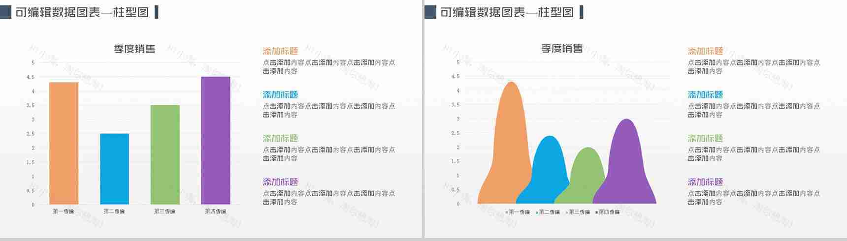 绿色精美实用可编辑数据图表柱形图-4