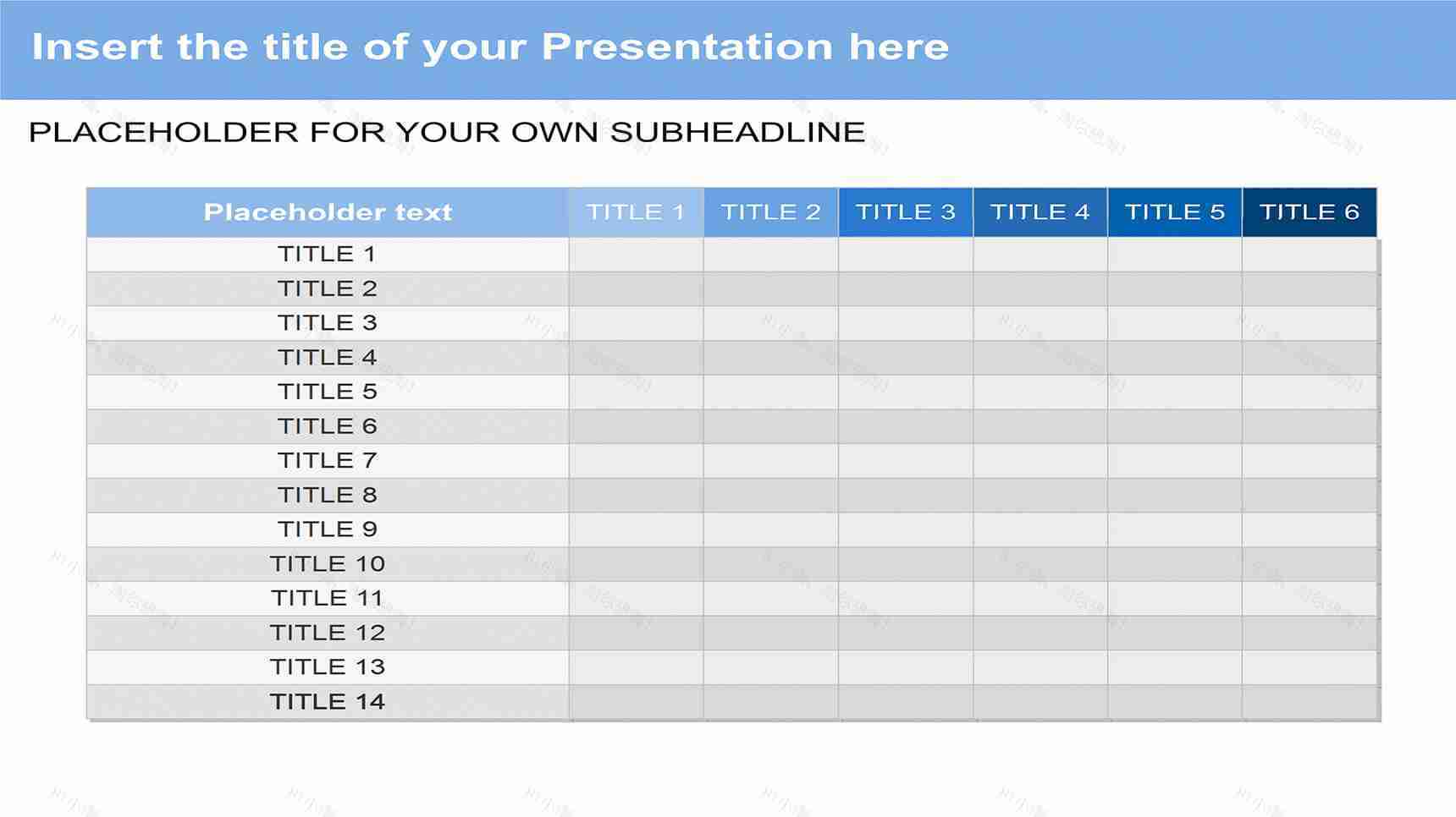 大气商务蓝灰色调PPT表格-1