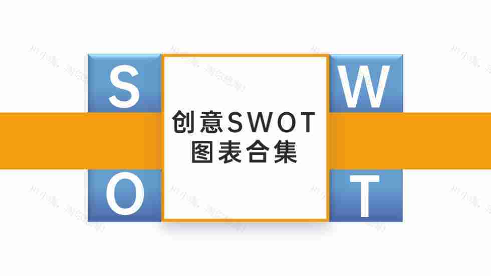 时尚创意项目SWOT分析图PPT图表模板-1
