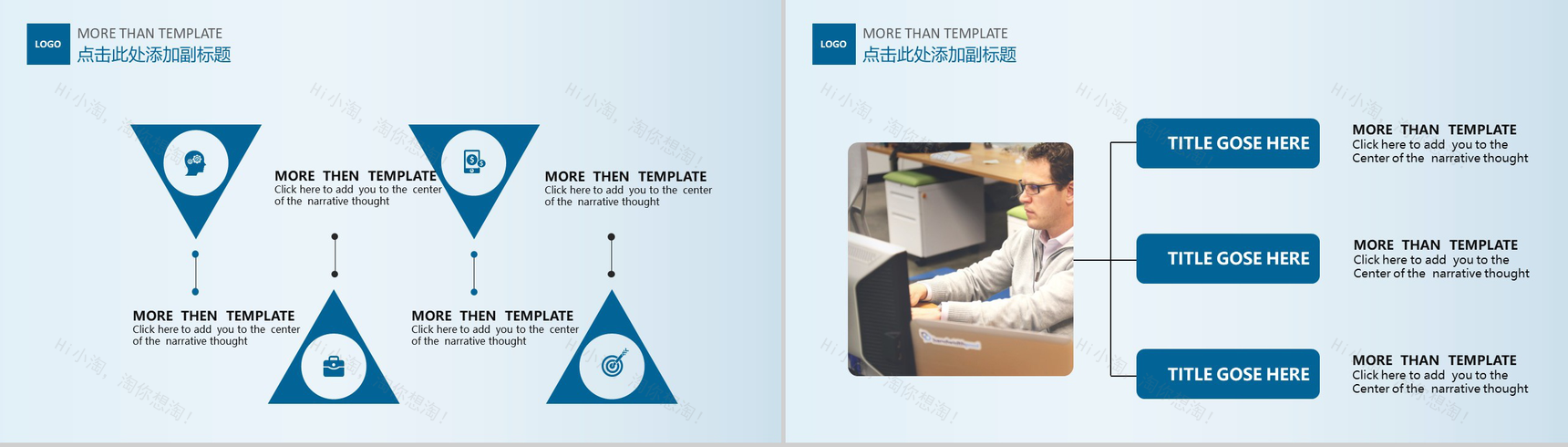 浅蓝色简约风格2019商业产品分布PPT模板-3