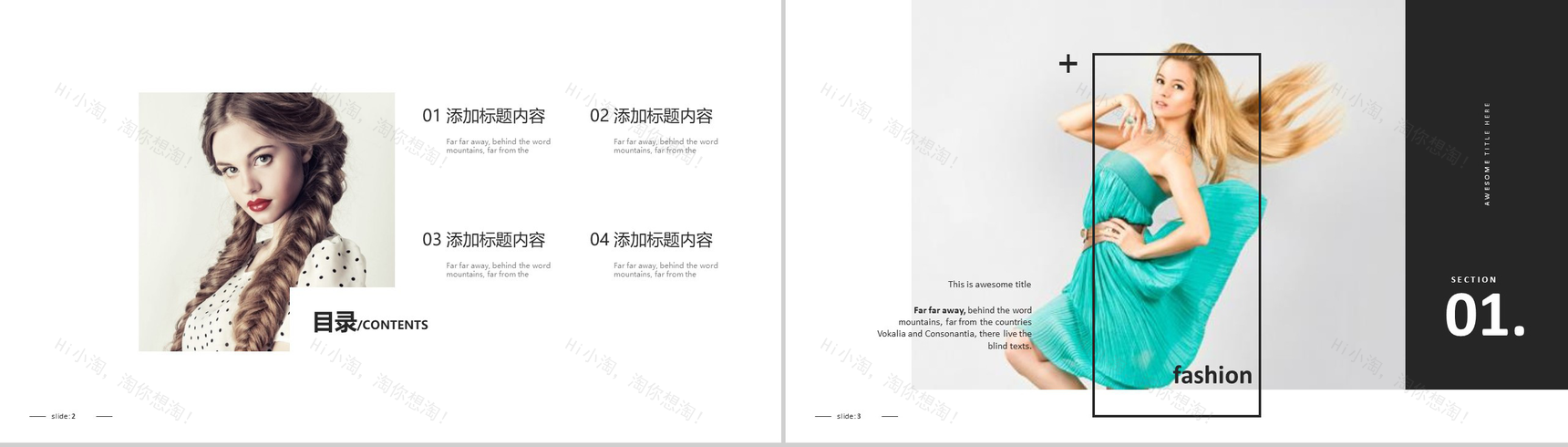 高端时尚品牌宣传欧美杂志风PPT模板-2